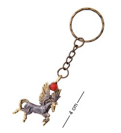 AM-3610 Брелок «Пегас в полёте» (латунь, янтарь)