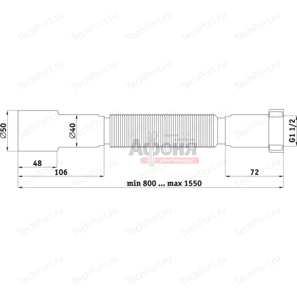 Гофра Ани 1 1/2 *40/50 удлиненная K116 АНИ пласт