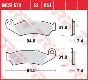 Колодки тормозные дисковые передние TRW MCB574SI