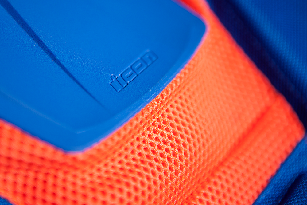 Мотокуртка - ICON OVERLORD RESISTANCE (текстиль, сине-оранжевая)