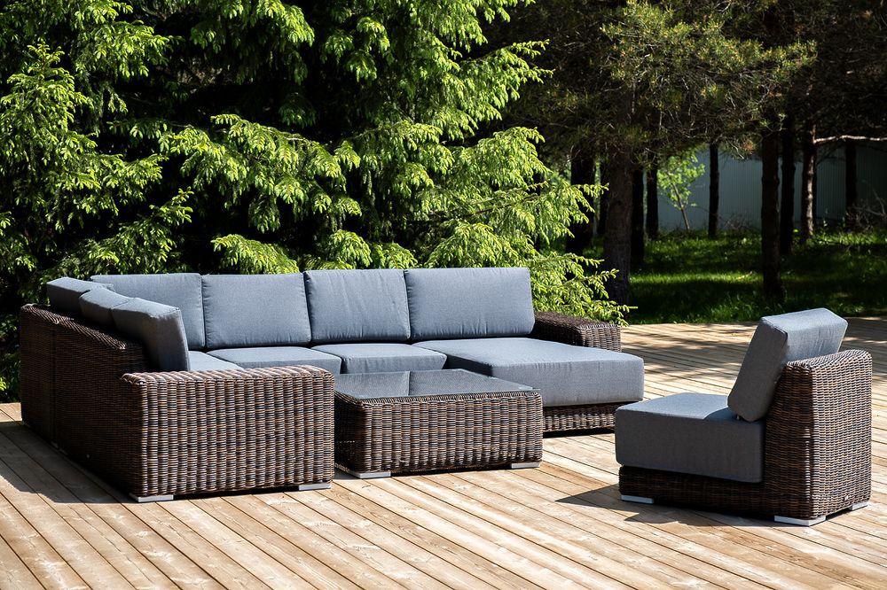 "Капри" трансформирующаяся лаунж-зона из искусственного ротанга, цвет коричневый