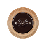 Выключатель 1кл. проходной, керамика, цвет коричневый B1-201-02