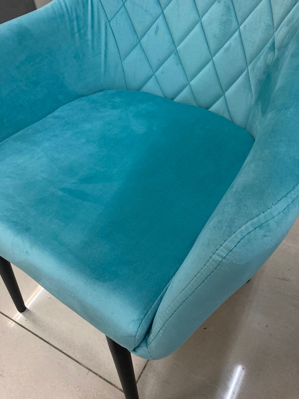 Стул Сиэтл каркас черный основание велюр бирюза