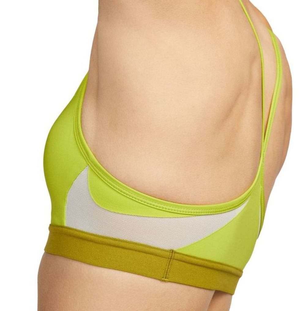 ТОП теннисный Nike Indy Bra V-Neck - bright cactus/coconut milk/moss/white