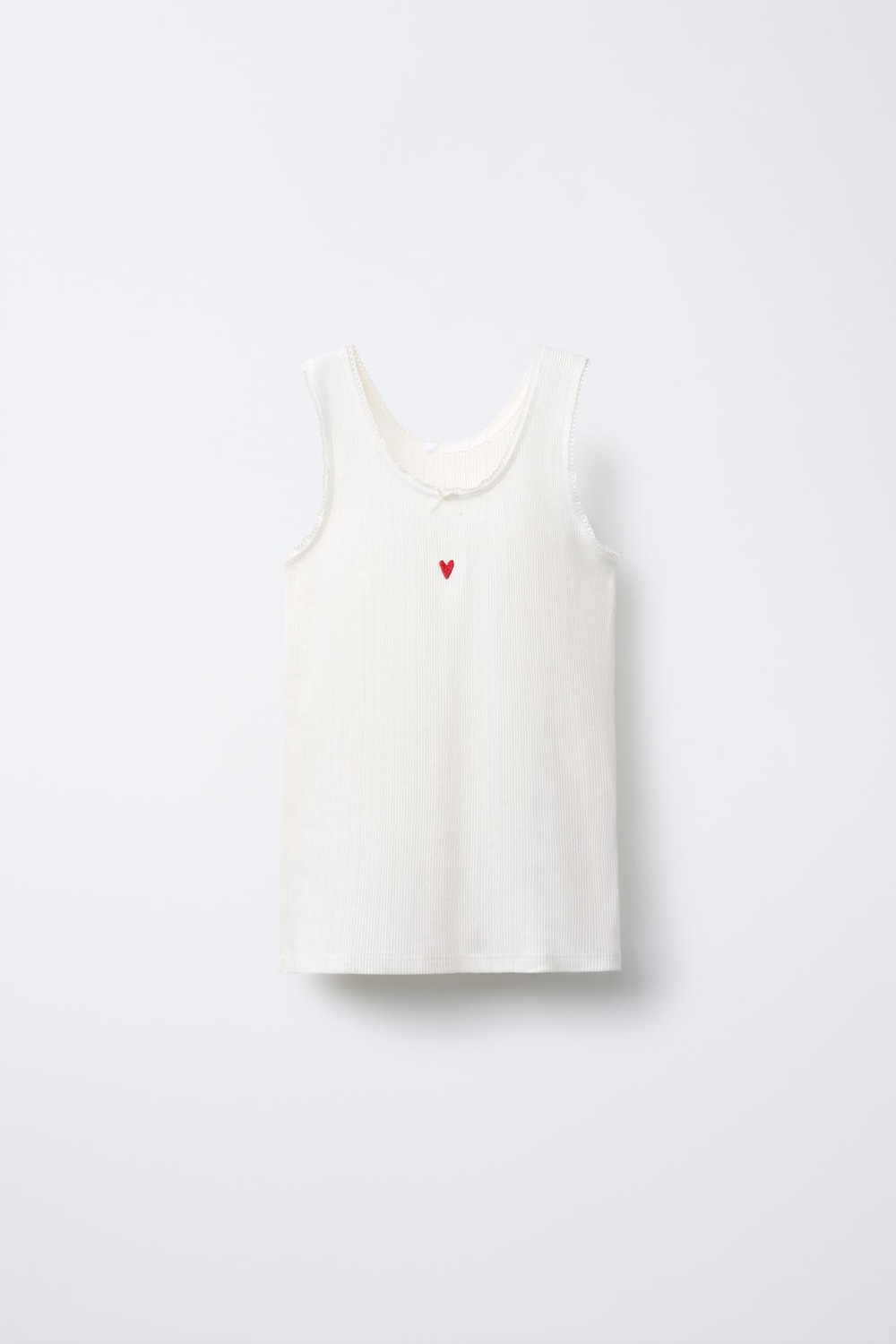 ZARA /НАБОР ИЗ 2 ТОПОВ С ПРИНТОМ «СЕРДЦА», ЭКРЮ