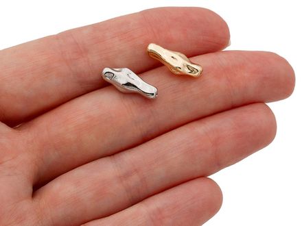 Бусина "Мятый металл" 15мм, (1 штука)