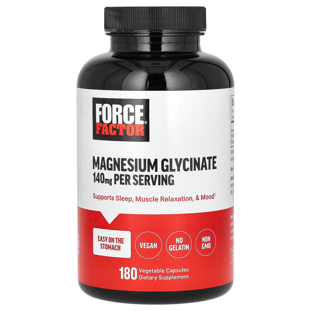Force Factor, Глицинат магния, 180 растительных капсул (70 мг на капсулу)