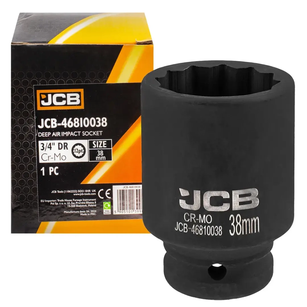 Головка ударная глубокая 3/4'', 38мм (12гр.) JCB JCB-46810038