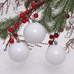 Новогодние шары 7 см (набор 3 шт) «Глянец», белый