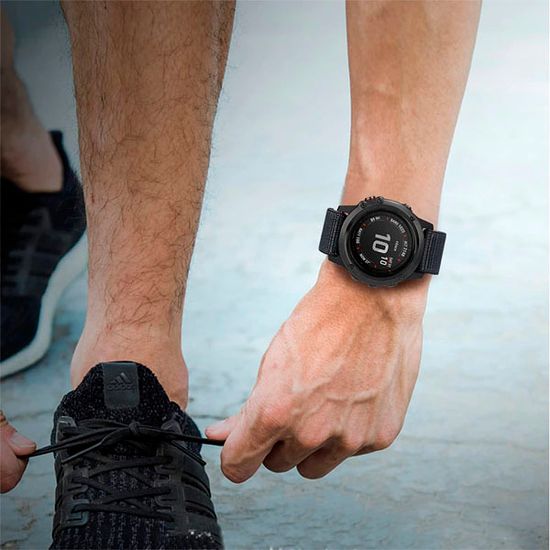 Нейлоновый ремешок NylonFit 22 мм для Garmin Fenix 7, Fenix 6, Fenix 5, Fenix 5 plus, Quatix 5, MARQ, Forerunner 935 / 945, instinct, instinct 2, Epix Gen 2 (Черный)