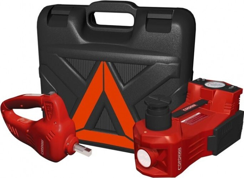 Домкрат электрогидравлический СОРОКИН 3.562 (3т, 12В, 155/450 мм, с гайковертом в кейсе)