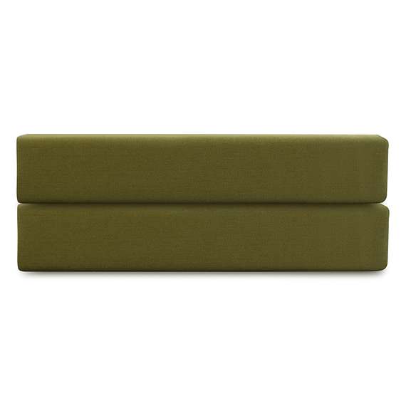 Простыня на резинке из премиального сатина оливкового цвета из коллекции essential, 160х200х30 см