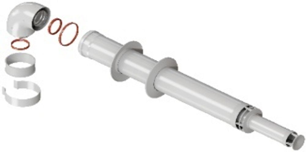 ROMMER RCA-6010-211000 Комплект дымохода АНТИЛЕД 60/100 - 1000мм (Baxi (кроме ECO Nova/Classic), Vie