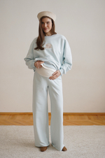 Брюки широкие Ритм премиум для беременных, Голубой