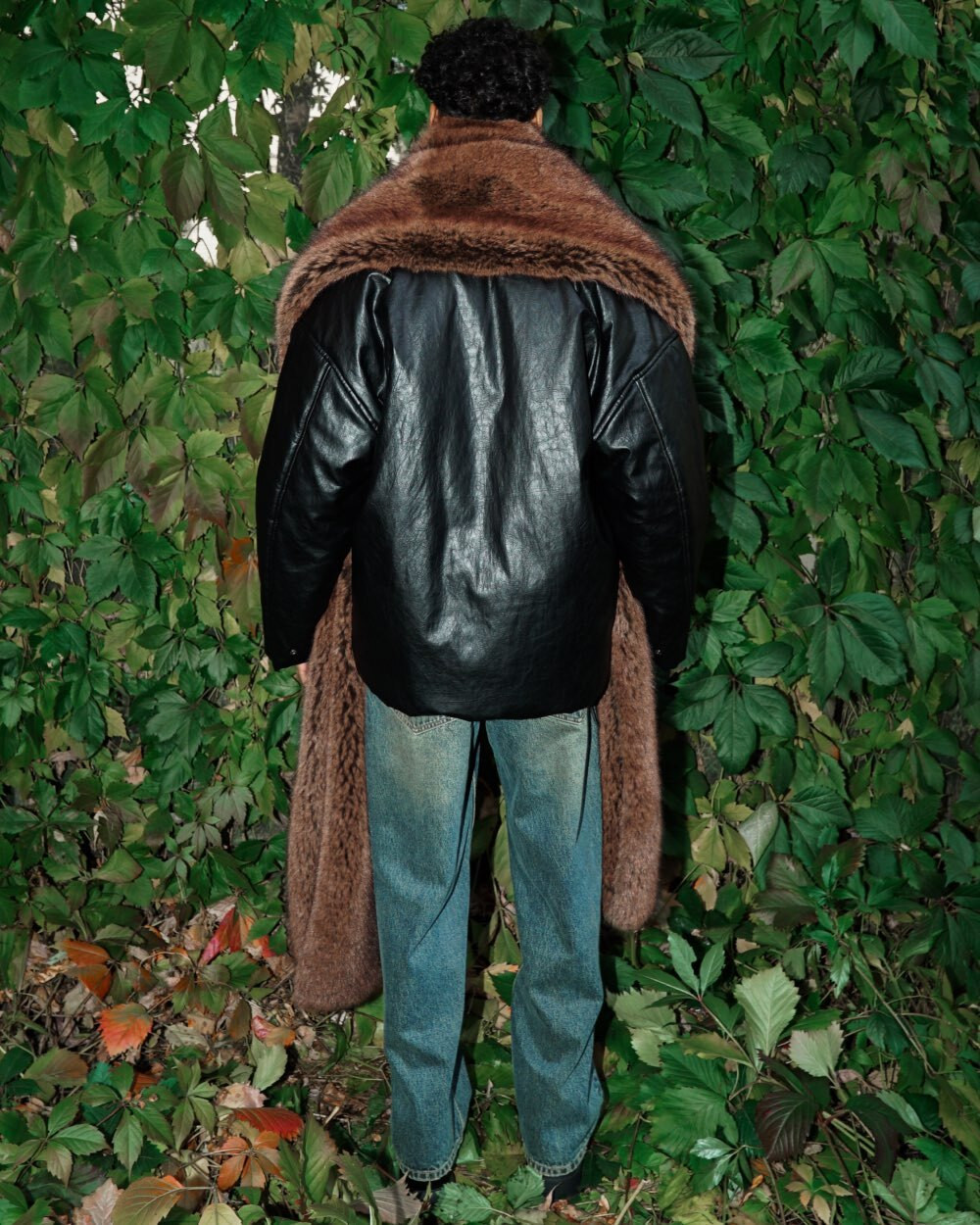 Шарф из экомеха светло-коричневый