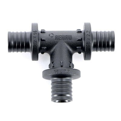 Тройник надвижной REHAU  16*16*16 (черный пластик)