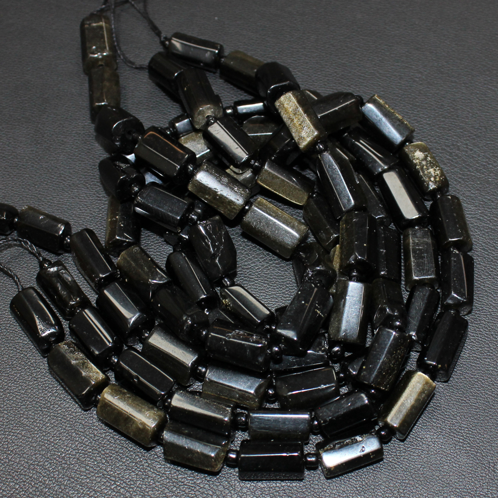 Обсидиан золотой трубки 11-14мм