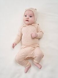 Ползунки "Нюд" из ажурного хлопка 0+