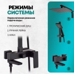Душевая система Grocenberg GB7008 Черный матовый