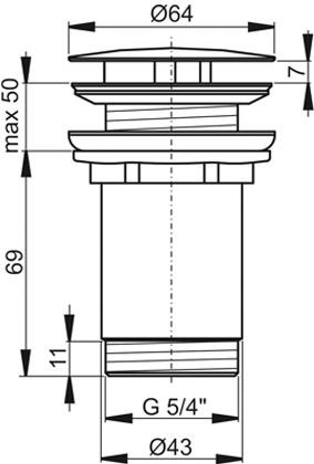 Донный клапан Ravak хром (X01439)