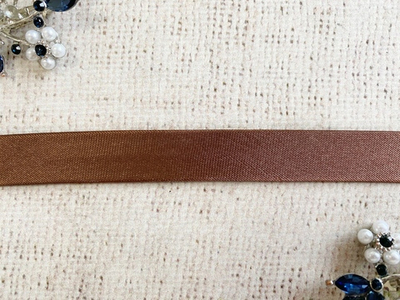 Косая бейка атласная, ш. 1,5 см, коричневый