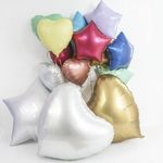 Шар (18''/46 см) Звезда, Золото, Сатин, 1 шт.