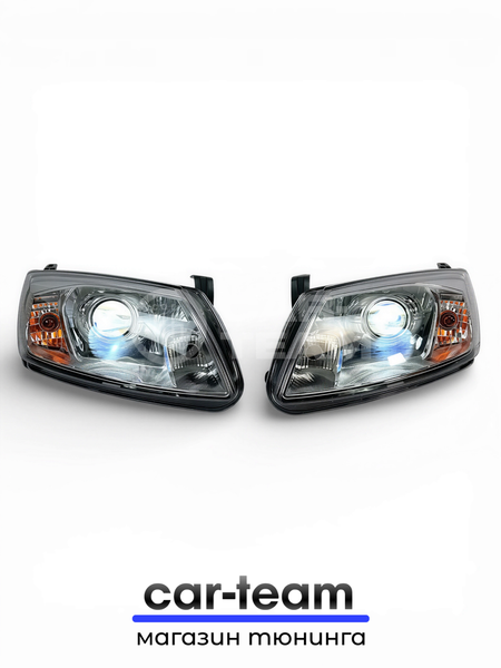 Фары на Лада Гранта передние с Bi LED модулями 3.0 дюйма, хром маска (под ключ)