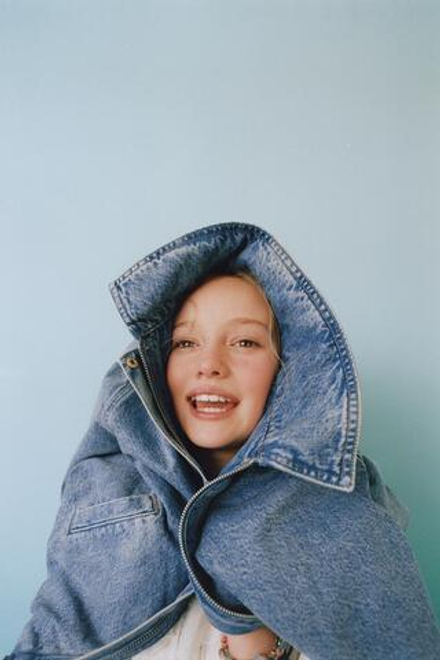 ZARA ДЖИНСОВЫЙ БОМБЕР, СИНИЙ