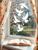 Наклейки, 9 мая на окна и стены, Голуби
