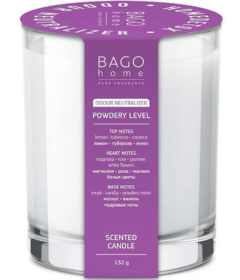Пудровый детокс, ароматическая свеча, Bago home