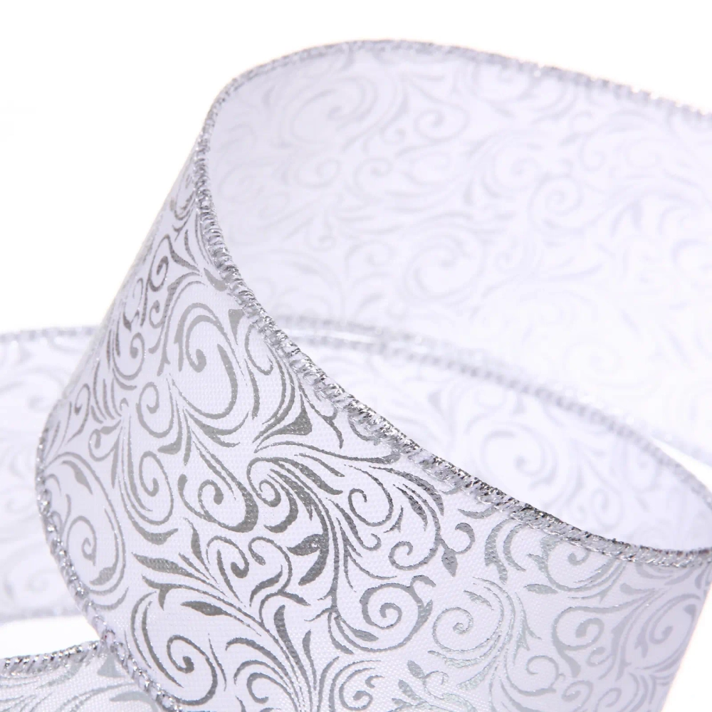 Лента для декорирования «Торжество» 6,3 см, 2,7 м, Серебро