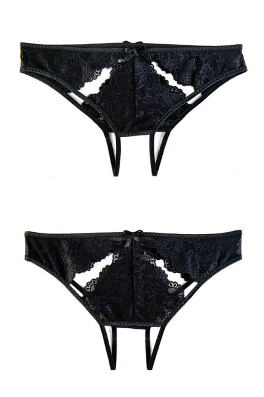 Чёрные контактные трусики с кружевом XL (50-52) (Цвет: черный)