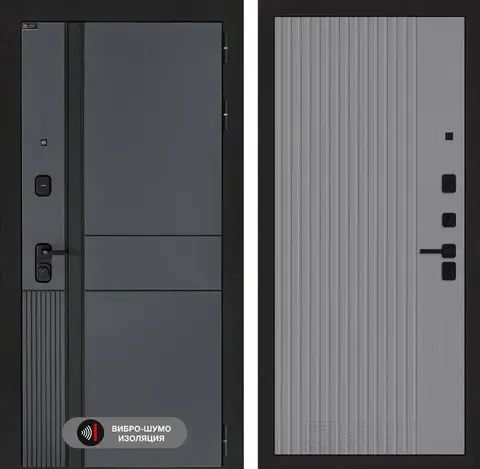 Входная металлическая дверь Лабиринт Evolab (Эволаб) Velluto Oscuro 29 Хомс Cерый софт рельеф