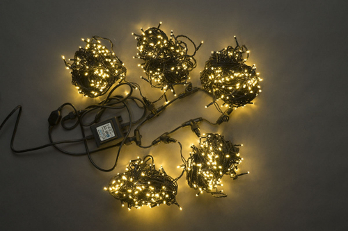 LED-PLS-200*5-20M*5-24V-WW/BL (20) 5 нит., белый теплый на черном проводе с 230V/24V/60W трансф