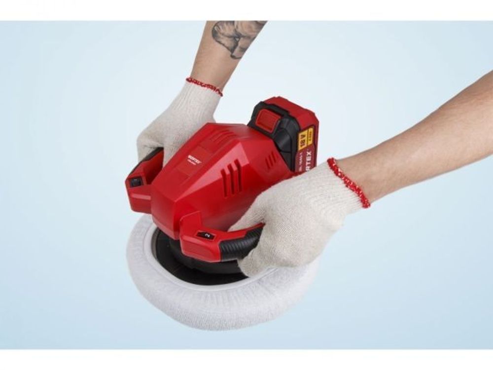 Аккуммуляторная полировальная машина WORTEX CPM 2518 E в коробке (БЕЗ АКБ и ЗУ)