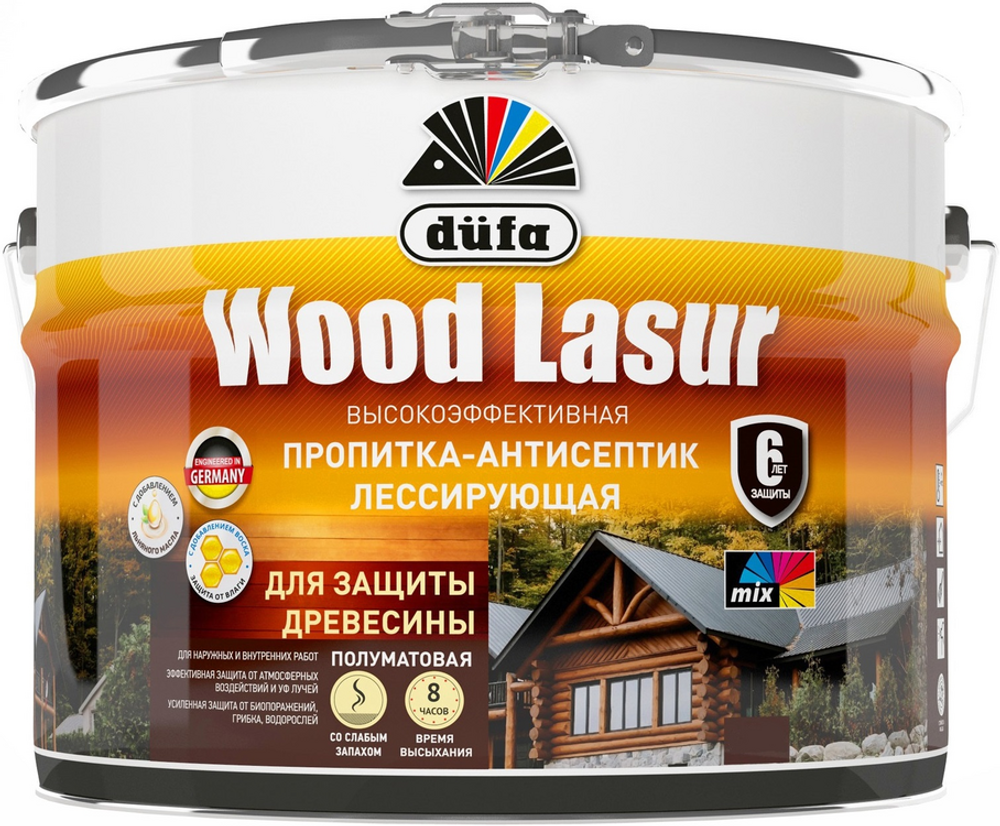 Пропитка лессирующая для защиты древесины Dufa Wood Lazur махагон