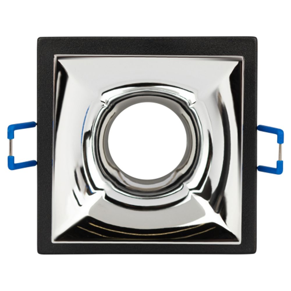 Светильник встраиваемый декоративный ЭРА KL102 BK/CH под лампу MR16 GU5.3 черный/хром | Декоративные встраиваемые светильники