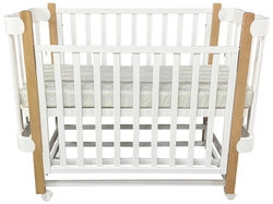 Детская кроватка Кедр Adele 2 продольный маятник 538342 белый/бук
