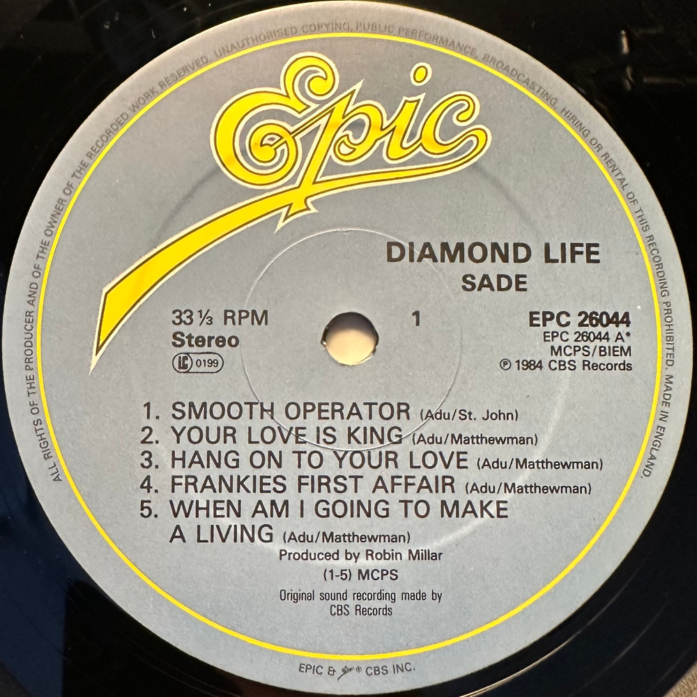Sade ‎– Diamond Life (Англия 1984г.)