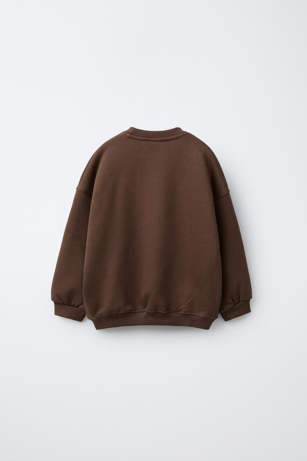 ZARA БАЗОВАЯ ТОЛСТОВКА С НАДПИСЬЮ, КОРИЧНЕВЫЙ