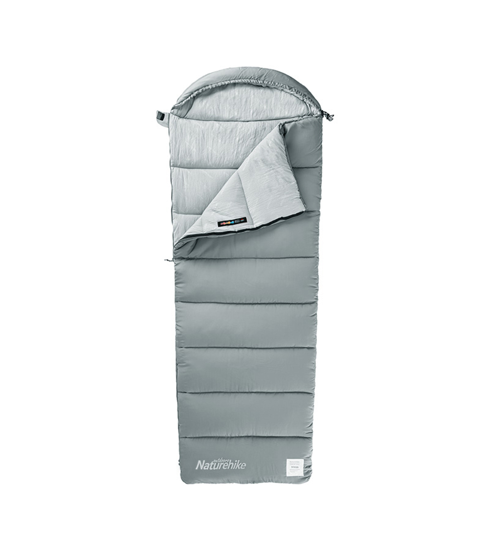 Мешок спальный Naturehike Envelope M180, (190+30)х80 см, (правый) (ТК: +12°C), серый