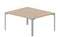 Составной стол на 2 рабочих места 158х136,6х75см (4 громмета)