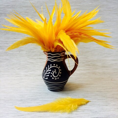 Перья петуха апельсиновые 10 - 15 см. 20 шт.