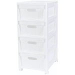 Комод на колесах 4 ящика 30*38,5*69см «VELVET» белый