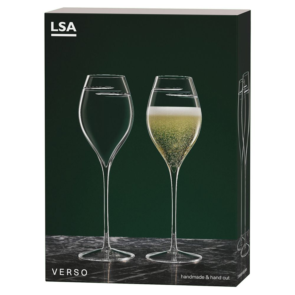 LSA International Набор из 2 бокалов для шампанского Signature Verso Tulip 370 мл