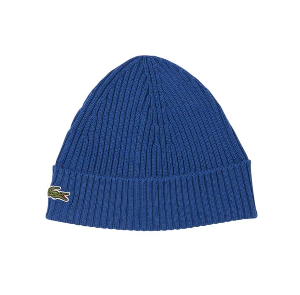Czapka zimowa Lacoste Unisex Ribbed Wool - sapphire blue