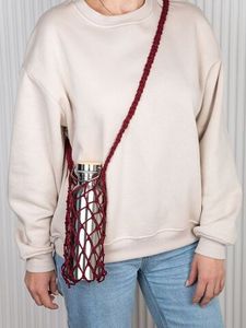 Авоська для бутылки, бордовая