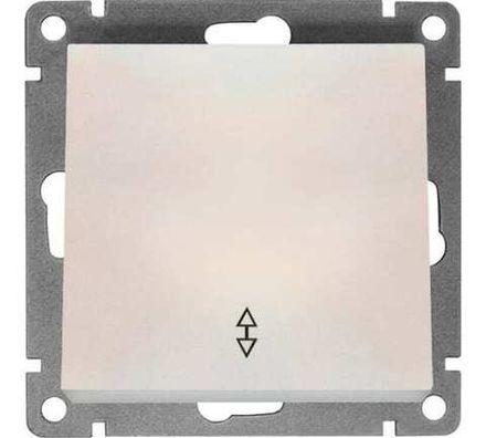 Выключатель одноклавишный проходной "UNIVersal" серия "Афина", с/у, 10А, 220В жемчуг (еврослот) (HU2
