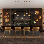 5079/15WL L-VISION ODL24 209 зол./серо-бежевый/металл/натур.камень/акрил Настенн.светильн. с переключ.цветов.темпер. LED 15W 3000К/4000K/6000K BERGI