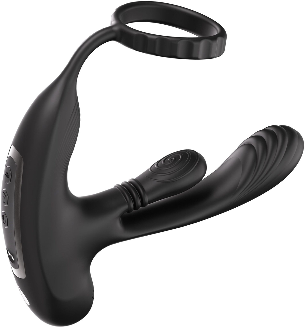 Черный инновационный масcажер простаты Hero с технологией массажа на 360 градусов